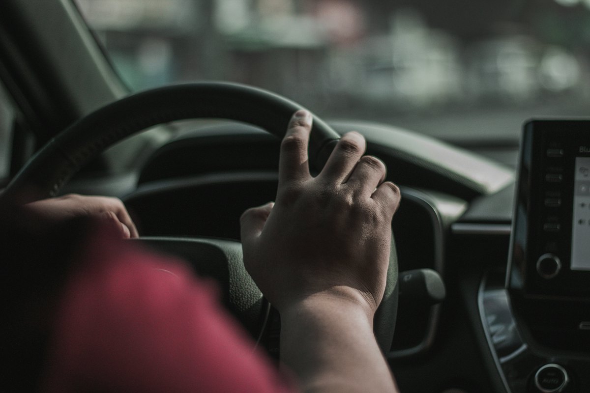 Photo: driver using a rideshare route