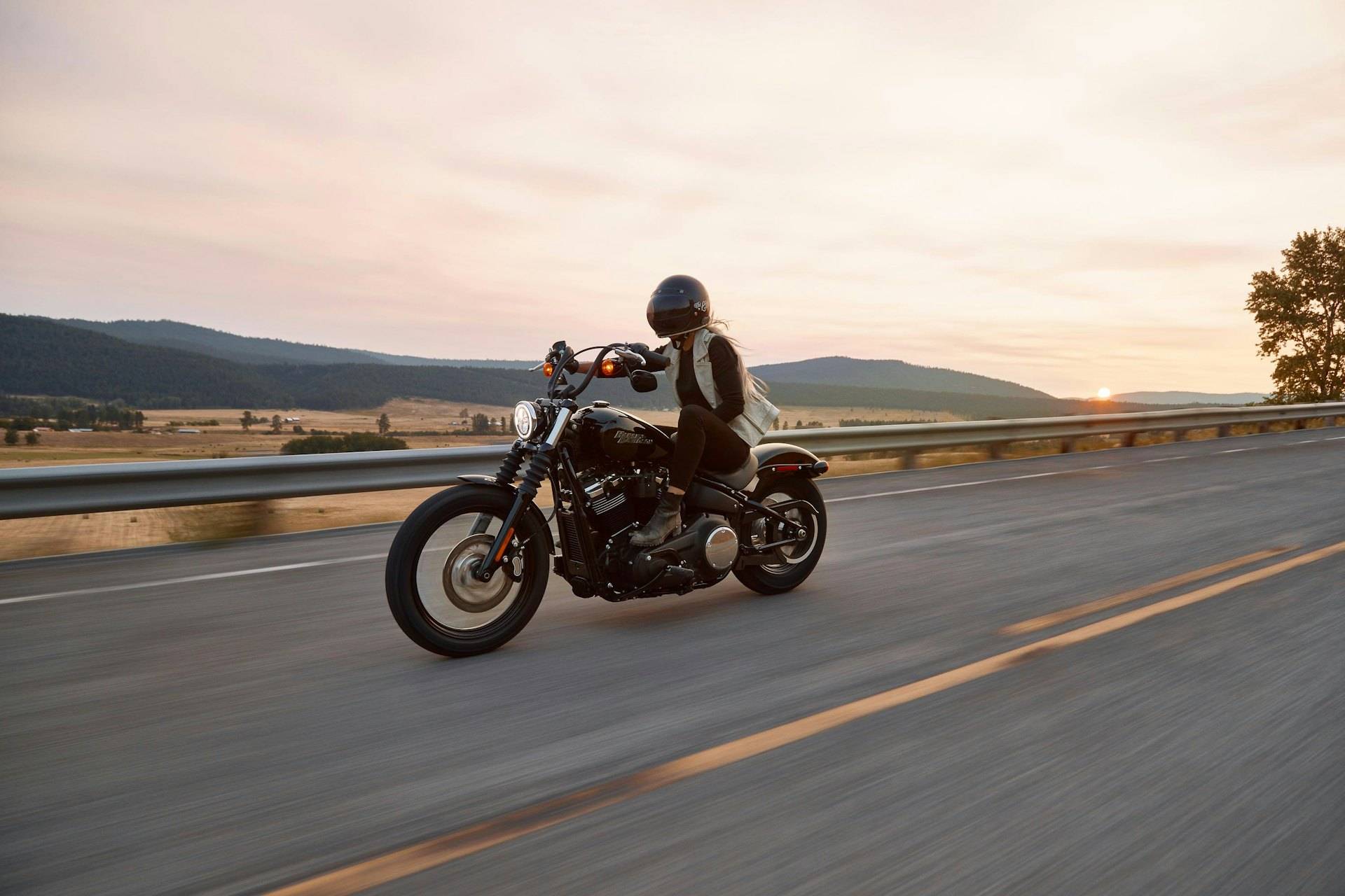 Photo: motorcycle on an open Texas road